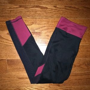 Adidas Climalite Leggings | Black & Maroon Mesh